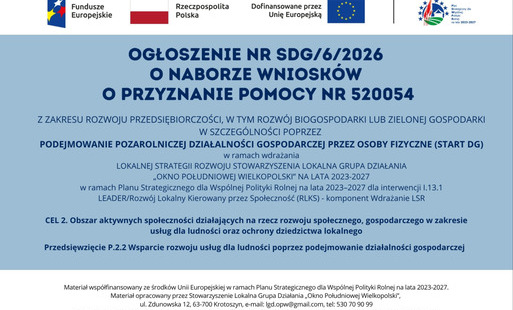Zdjęcie do Nab&oacute;r wniosk&oacute;w nr 520054 - podejmowanie działalności gospodarczej przez osoby fizyczne (START DG)
