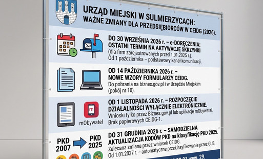 Zdjęcie do INFORMACJA DLA PRZEDSIĘBIORC&Oacute;W WAŻNE ZMIANY I TERMINY W CEIDG NA PRZEŁOMIE 2026/2027 ROKU