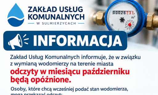 Zdjęcie do Komunikat Zakładu Usług Komunalnych w sprawie odczyt&oacute;w wodomierzy