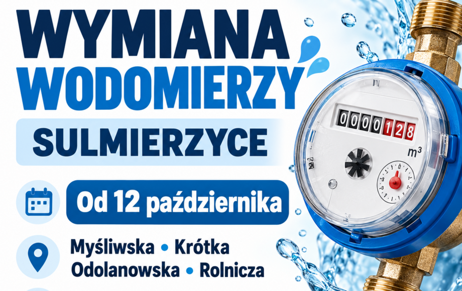 Wymiana wodomierzy w Sulmierzycach od 12 października
